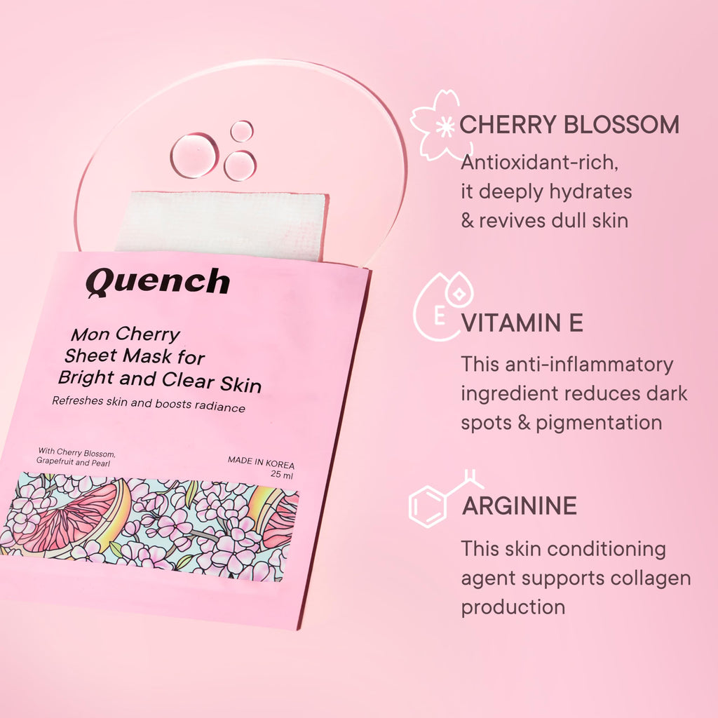 Quench Snail Mucin Korean Collagen Boost Mask with Niacinamide & Hyaluronic Acid for Glass Skin