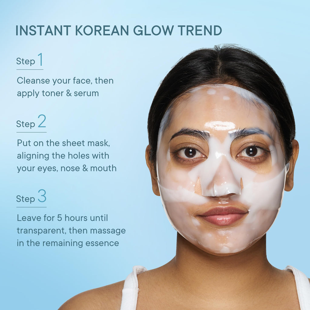 Quench Snail Mucin Korean Collagen Boost Mask with Niacinamide & Hyaluronic Acid for Glass Skin