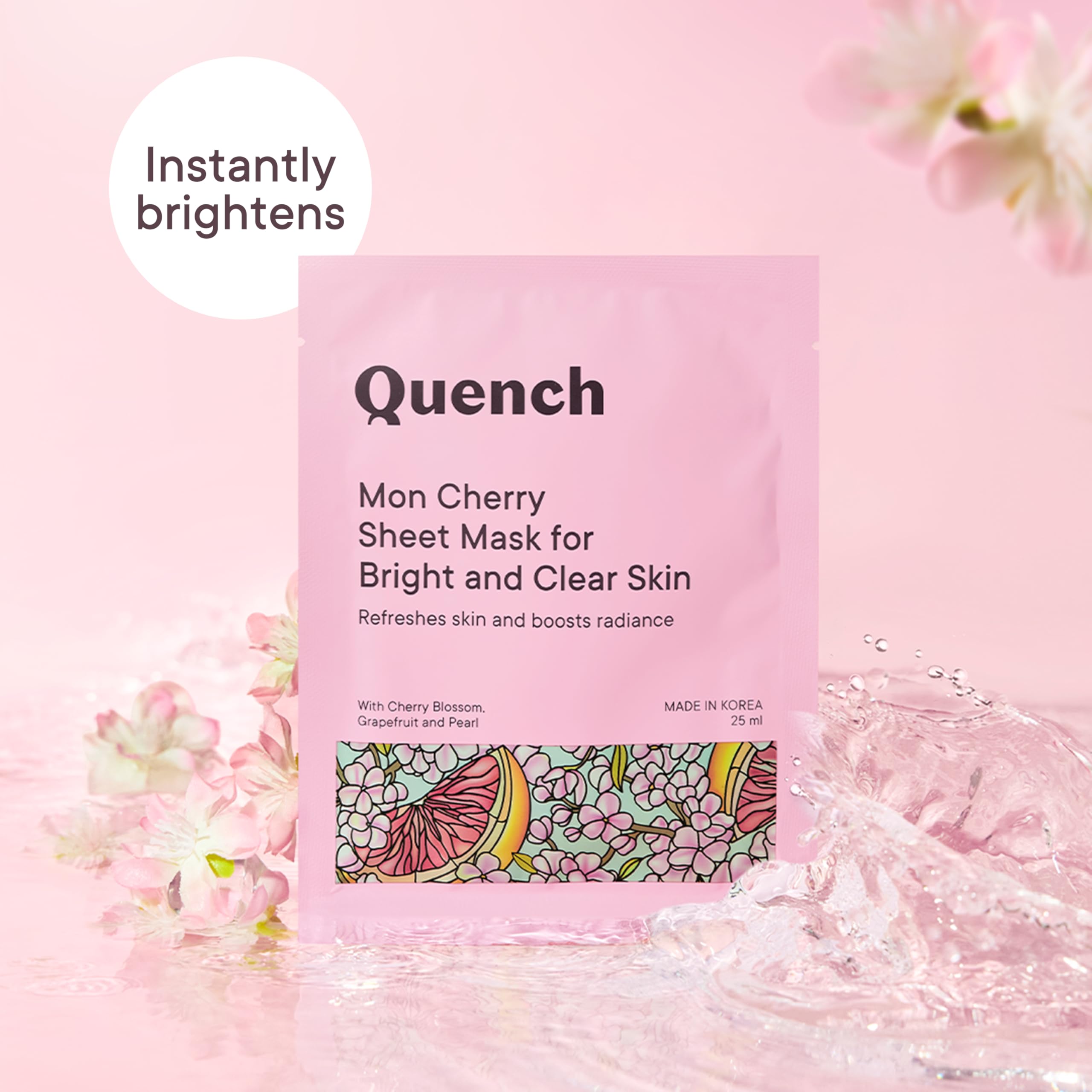Quench Snail Mucin Korean Collagen Boost Mask with Niacinamide & Hyaluronic Acid for Glass Skin